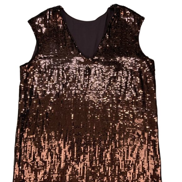 Anthropologie Maeve Kara Sequins Dress Plus 1X Wine Shift Cap Sleeve Short Hem - Picture 12 of 16